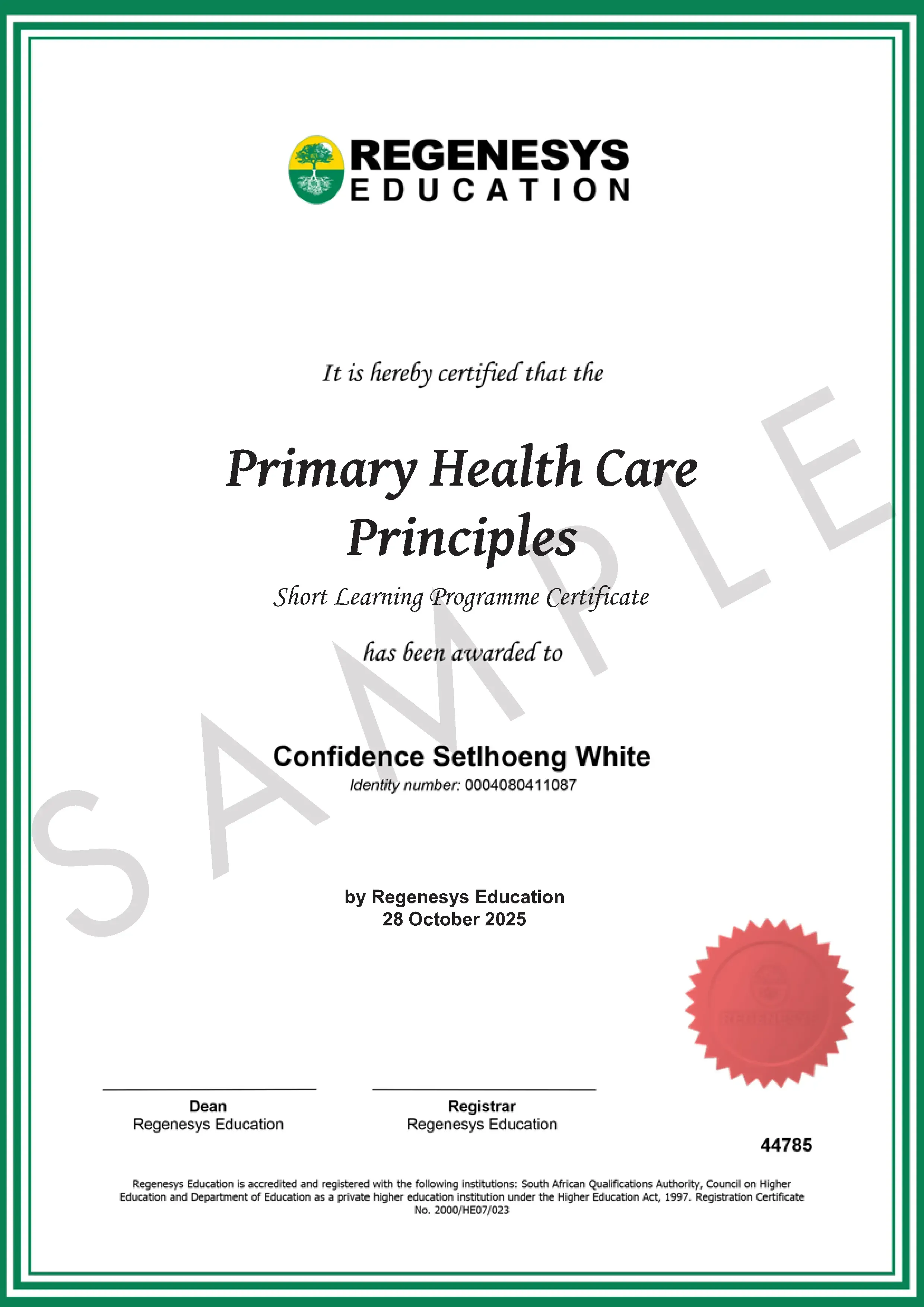 Certificate